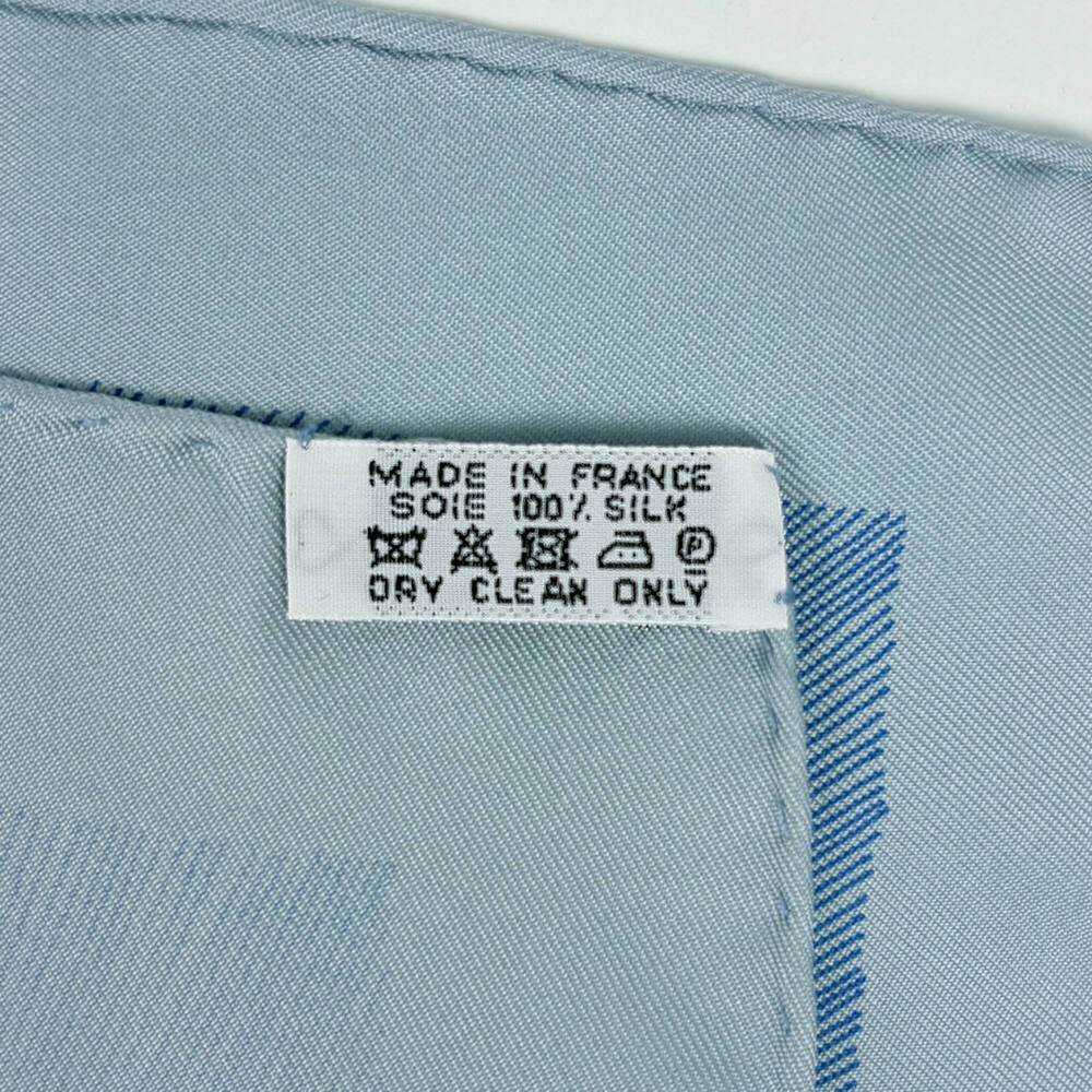 HERMES Blue Silk Scarf - Picture 2 of 3